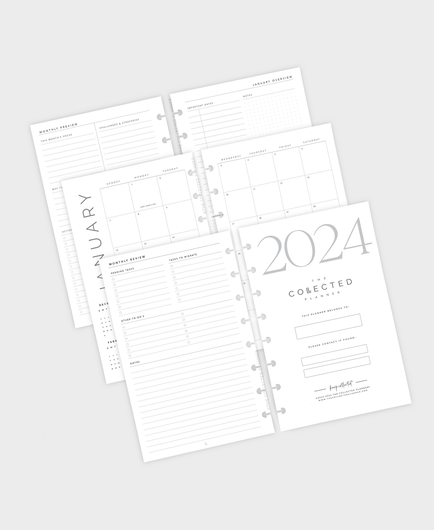 Half Letter Discbound |  2024 Annual Dated Inserts