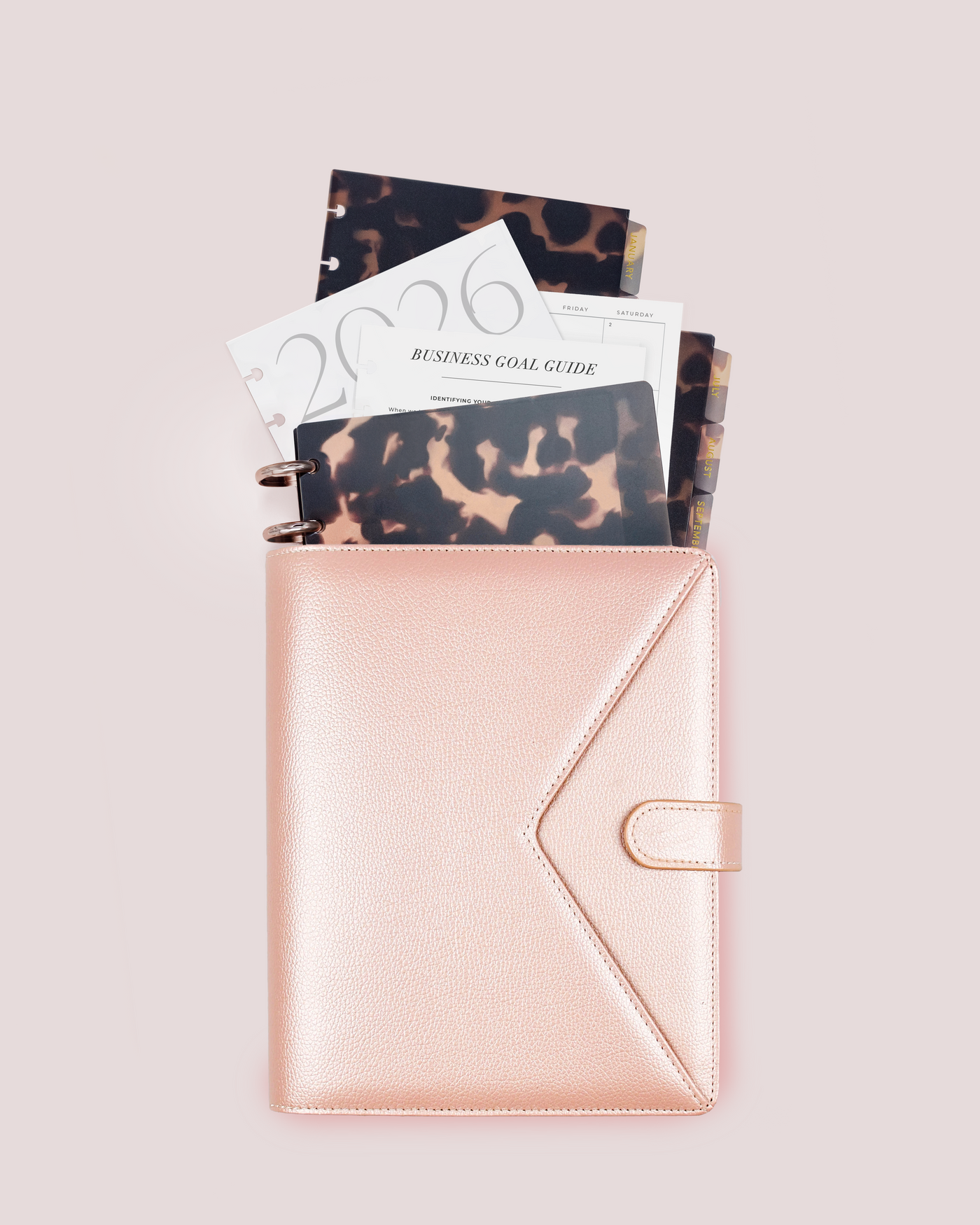 2026 Deluxe Business Bundle – Champagne Rose Gold Vegan Leather