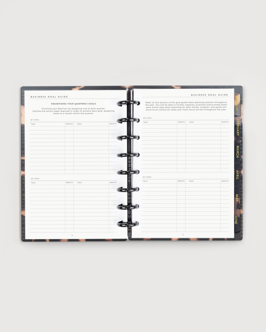 Deluxe Business Bundle in Nude Rosé Faux Croc – 2024 Annual Business Goal Planner