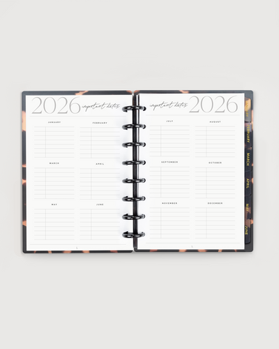 Planner with 2026 calendar on a white background