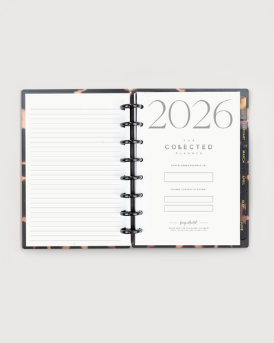 Open planner showing the year 2026 on a white background