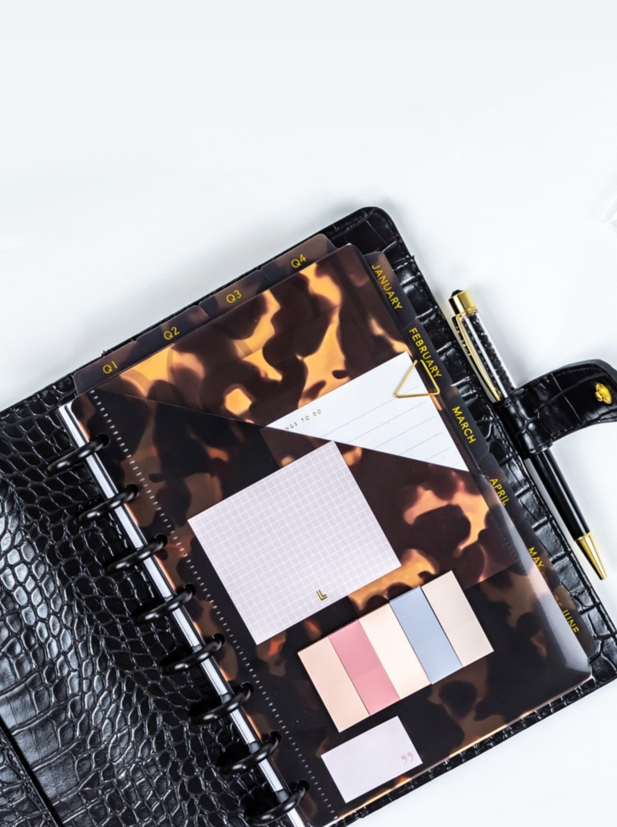 Disc Planner Half Letter Junior Size Divider Pockets - Tortoiseshell ...