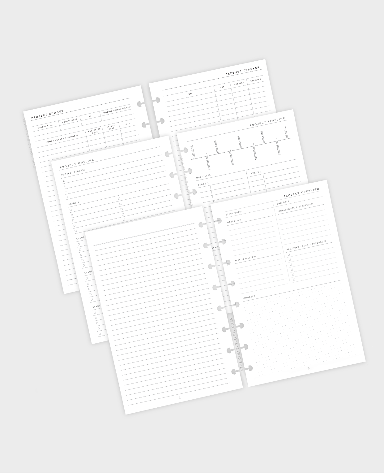 Project Planning Inserts disc bound planner