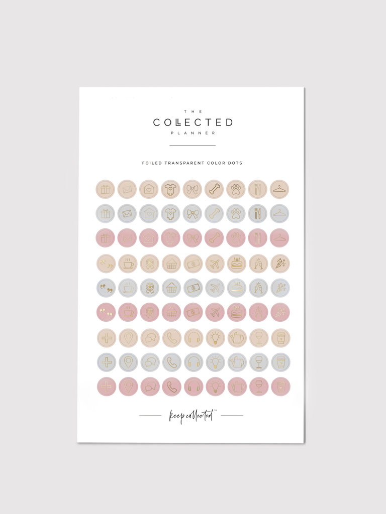 Planner Stickers  Petite Dot Gold Foil Icon Stickers – The Collected  Planner