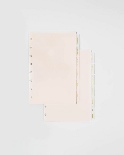 Half Letter Discbound | Nude Blush Monthly Dividers with Gold Foil